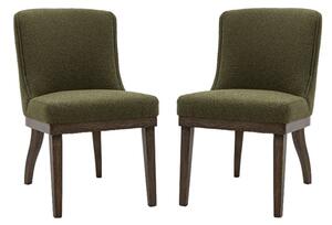 Kigali Moss Green Polyester Fabric Dining Chairs In Pair