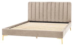 Kingman Polyester Fabric King Size Bed In Latte