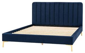 Kingman Polyester Fabric King Size Bed In Indigo