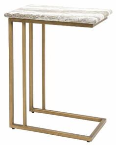 Larnaca Wooden Side Table In Green Faux Marble Effect