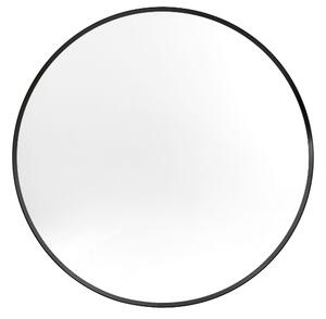 Hasselt Small Wall Mirror Round In Black Aluminium Frame