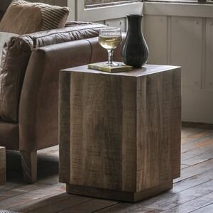 Inca Mango Wood Side Table Square In Natural