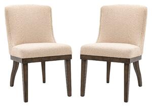 Kigali Taupe Polyester Fabric Dining Chairs In Pair