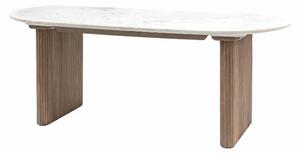 Madrid White Marble Top Dining Table In Grey Wash