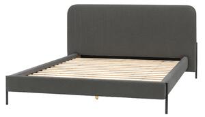 Odense Polyester Fabric Double Bed In Grey