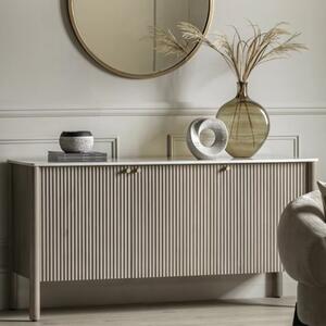 Madrid White Marble Top Sideboard With 4 Doors In Grey Wash