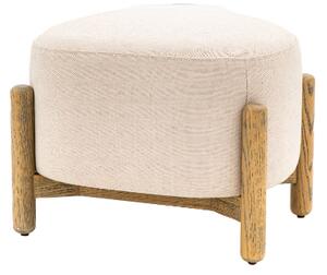 Taranto Fabric Foot Stool In Natural With Wooden Legs