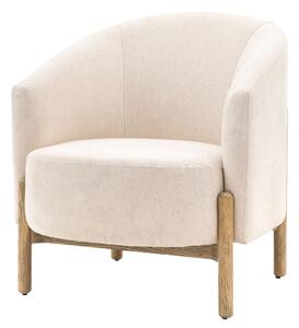 Taranto Fabric Armchair With Wooden Legs In Natural