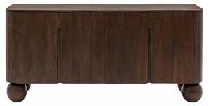 Salerno Mango Wood Sideboard With 4 Doors In Dark Wood