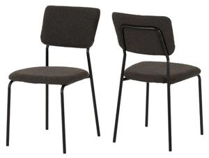 Sanur Set Of 4 Boucle Fabric Dining Chairs In Grey