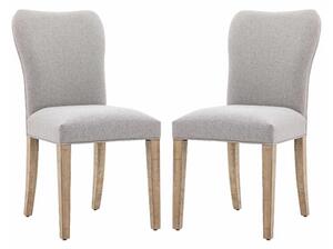 Valletta Natural Fabric Dining Chairs In Pair