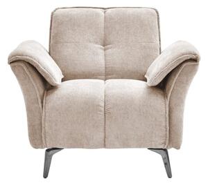 Agios Fabric 1 Seater Sofa In Champagne With Black Chromed Legs