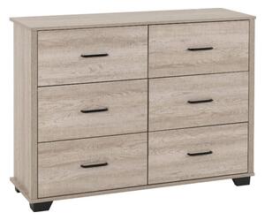 Oxnard Wooden Chest Of 6 Drawers Wide In Light Oak