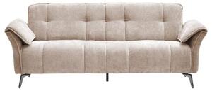 Agios Fabric 3 Seater Sofa In Champagne With Black Chromed Legs