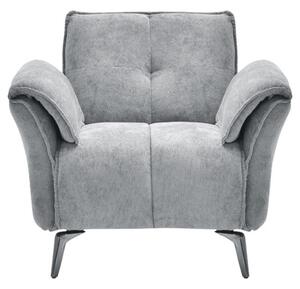 Agios Fabric 1 Seater Sofa In Grey With Black Chromed Legs