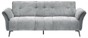 Agios Fabric 3 Seater Sofa In Grey With Black Chromed Legs