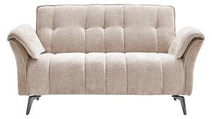 Agios Fabric 2 Seater Sofa In Champagne With Black Chromed Legs