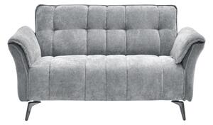 Agios Fabric 2 Seater Sofa In Grey With Black Chromed Legs