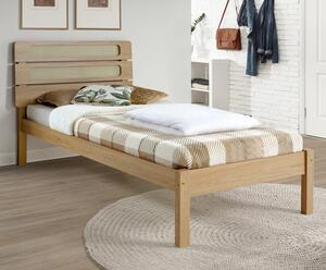 Sete Wooden Single Bed In Light Oak And Rattan Effect