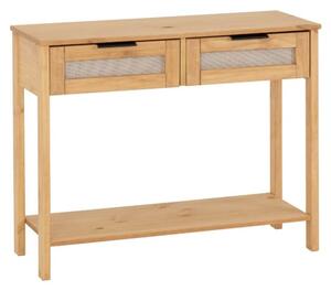 Central Wooden Console Table With 2 Drawers In Oak