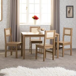 Sete Wooden Dining Table With 4 Chairs In Light Oak