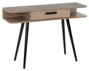 Sineu Wooden Console Table In 1 Drawer Mid Oak Effect And Grey