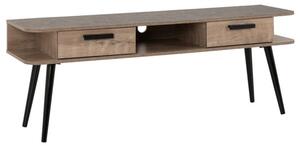 Sineu Wooden TV Stand With 2 Drawers In Mid Oak