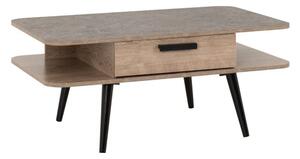 Sineu Wooden Coffee Table With 1 Drawer In Mid Oak