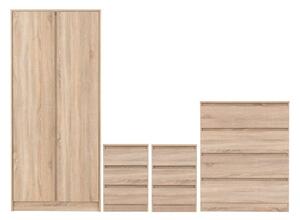 Mcgowen Wooden Bedroom Furniture Set 2 Doors Wardrobe In Oak