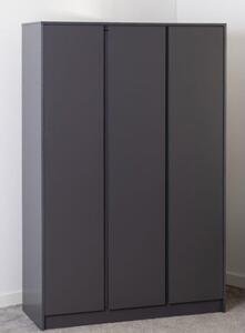 Mcgowen Wooden Wardrobe With 3 Doors In Grey