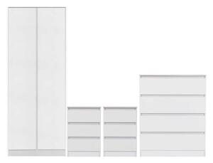 Mcgowen Wooden Bedroom Furniture Set 2 Doors Wardrobe In White