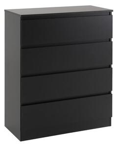 Mcgowen Wooden Chest Of 4 Drawers In Black