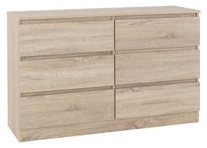 Mcgowen Wooden Chest Of 6 Drawers In Sonoma Oak