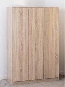 Mcgowen Wooden Wardrobe With 3 Doors In Sonoma Oak