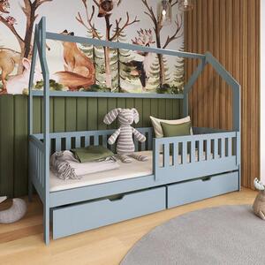 Niort Storage Wooden Single Bed In Grey