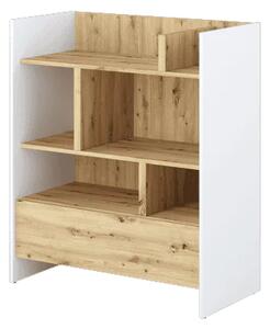 Cyan Wooden Bookcase With 1 Drawer In White