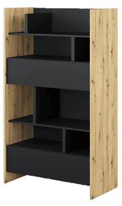 Cyan Wooden Bookcase Medium With 2 Drawers In Artisan Oak