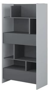 Cyan Wooden Bookcase Tall With 2 Drawers In Grey