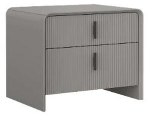 Canton Wooden Bedside Cabinet With 2 Drawers In Flannel Grey