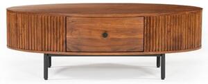 Plano Acacia Wood Coffee Table With 1 Drawer In Walnut