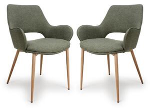 Sanremo Sage Fabric Dining Chairs In Pair