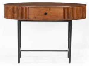 Plano Acacia Wood Console Table With 1 Drawer In Walnut