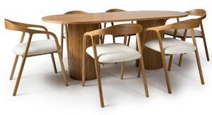 Vevey Dining Table Oval In Natural Oak With 6 Hvar Oak Chairs