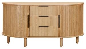 Vevey Wooden Sideboard With 2 Doors 3 Drawers In Natural Oak