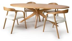 Hvar Wooden Dining Table Oval In Oak With 6 Chairs