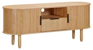 Vevey Wooden TV Stand With 2 Doors 1 Drawer In Natural Oak