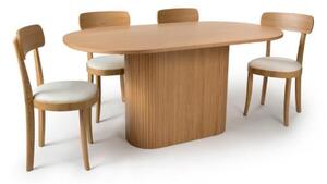 Vevey Wooden Dining Table Oval In Natural Oak With 4 Chairs