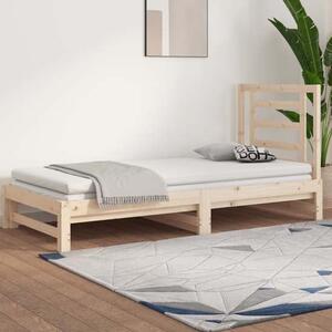 Biella Solid Pine Wood Pull-Out Day Bed In Natural