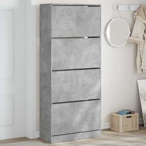 Arosa Wooden Shoe Storage Cabinet 4 Flip-Drawers In Concrete Effect