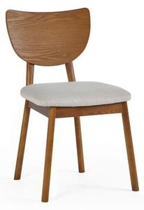 Layton Wooden Dining Chair In Cherry With Padded Seat